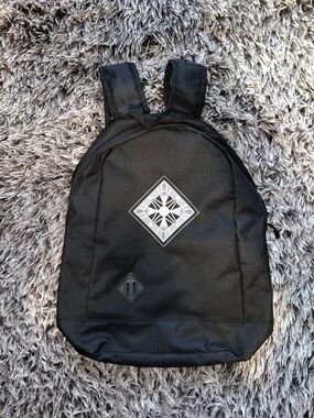 Source Unknown Black Backpack with White Geometric Patch